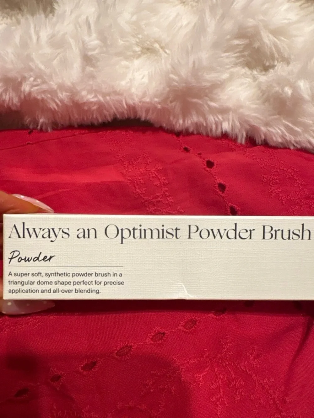 Rare Beauty Always an Optimist Powder Brush - Pink Handle, White Bristles